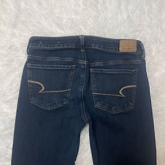American Eagle Jeans Size 4 Long Super Stretch Skinny Dark Wash Blue - Picture 6 of 8